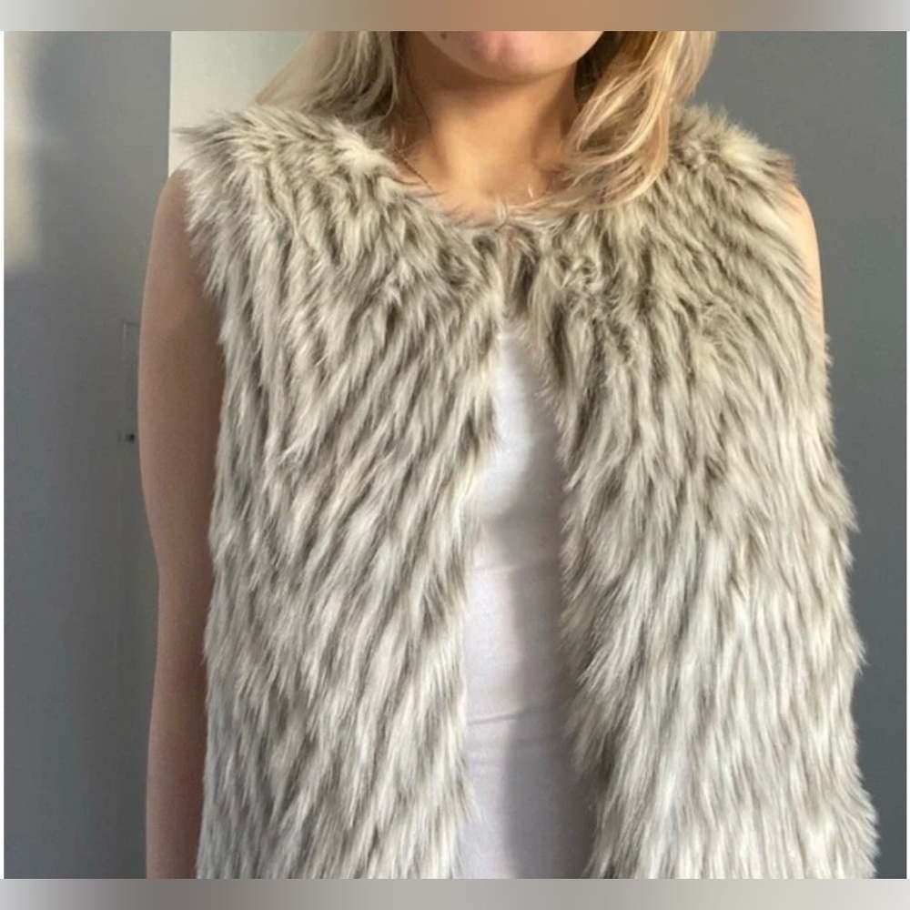 Cynthia Rowley Gray Faux Fur Vest
